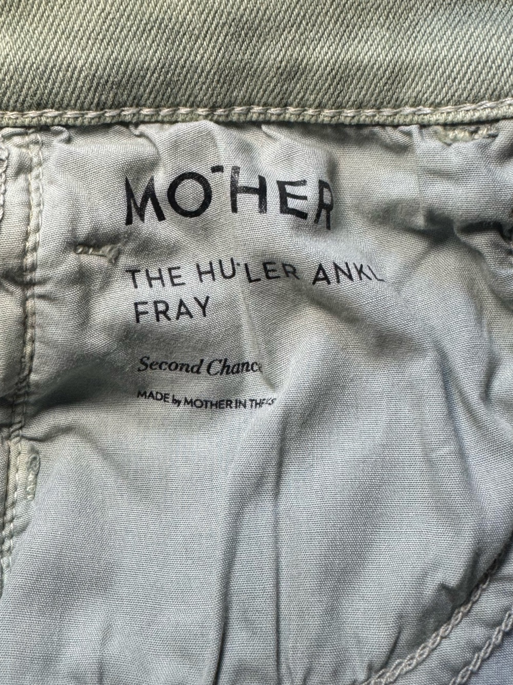 Mother Denim The Hustler Ankle Fray Jean in Iceberg Green Women’s size 25 - Picture 15 of 16